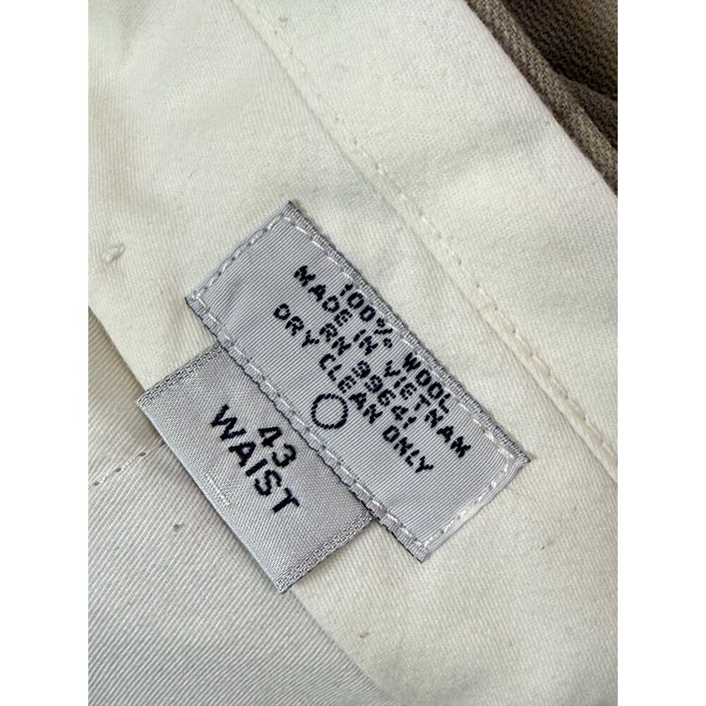Linea Uomo Mens Dress Pants 100% Wool Window Pane Waist sz 43 Pleated Y2K Career - Picture 14 of 16
